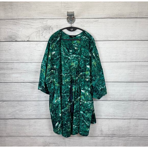 Ellos Plus Size Green Corded Waist Summer Beach Cover Up Dress Size 4X - Picture 1 of 7